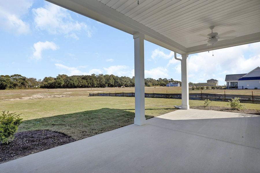 Exterior details and patio area of a home in East Wynd, Hampstead (Image 4).