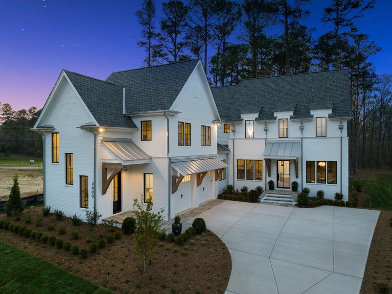 Representative exterior photo of a completed home built from the Eloise by Homes by Dickerson in The Founding at Blue Ridge, Raleigh, NC (Image 2).