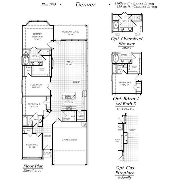 2D floor plan layout of this home in Summer Crest, Fort Worth, TX (Image 4).