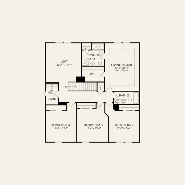 2D floor plan layout for the Hampton by Pulte Homes in Michaux Gardens, Belmont, NC (Image 24). 2D floor plan layout for the Hampton by Pulte Homes in Michaux Gardens, Belmont, NC (Image 24).