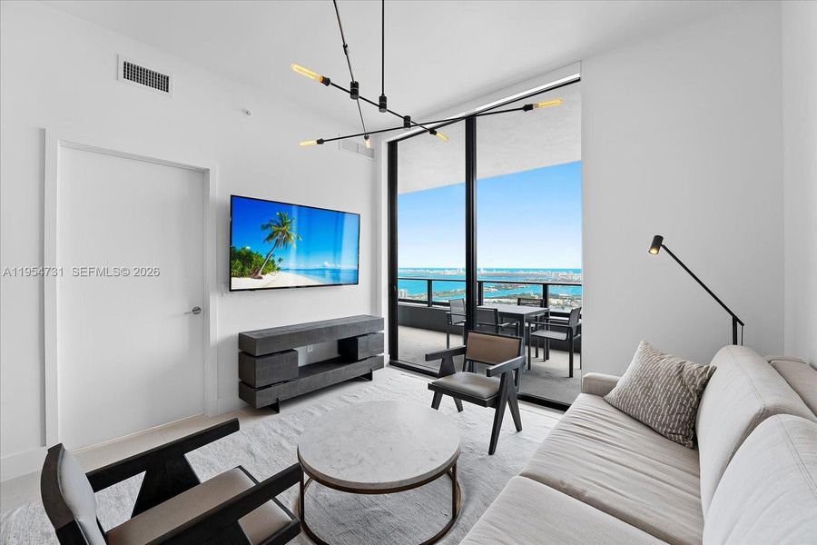 Furnished interior view inside a new home in , Miami (Image 9).