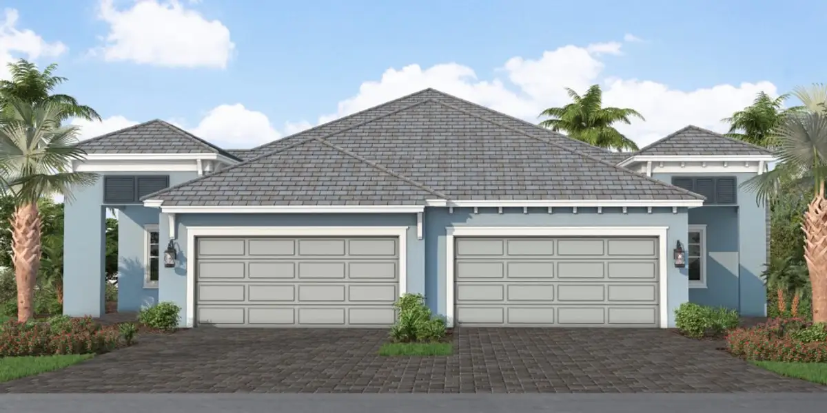 Front exterior of a new home in Boca Royale Golf and Country Club at Wellen Park, Englewood, FL, highlighting curb appeal (Image 1). Front exterior of a new home in Boca Royale Golf and Country Club at Wellen Park, Englewood, FL, highlighting curb appeal (Image 1).