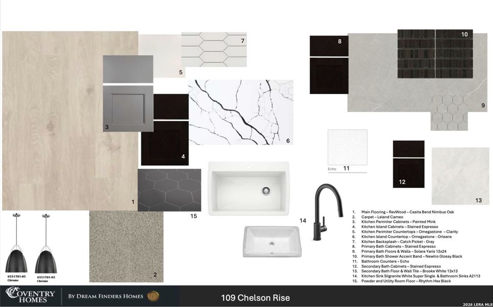 Sample of building materials used in homes in Buffalo Crossing, Cibolo (Image 6).