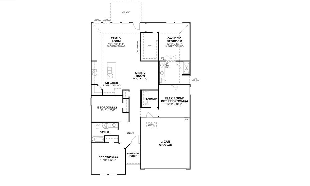 2D floor plan layout for the Moscoso - 40' Smart Series by M/I Homes in Lane Ranch, Sanger, TX (Image 3). 2D floor plan layout for the Moscoso - 40' Smart Series by M/I Homes in Lane Ranch, Sanger, TX (Image 3).