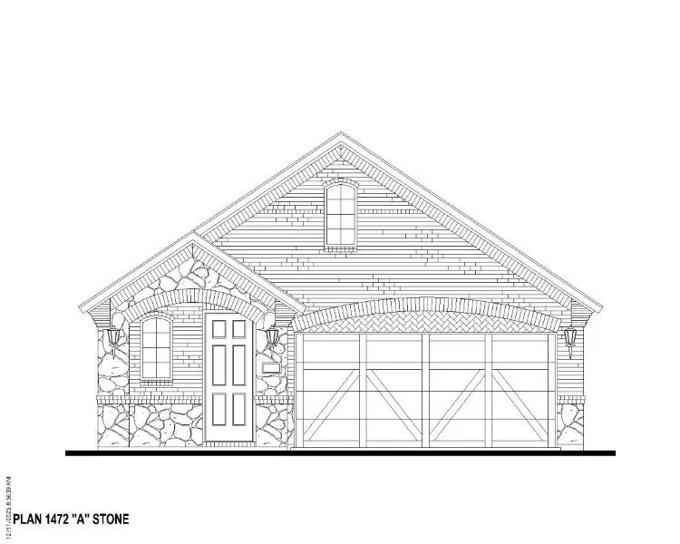 Plan 1472 Elevation A w/ Stone Plan 1472 Elevation A w/ Stone