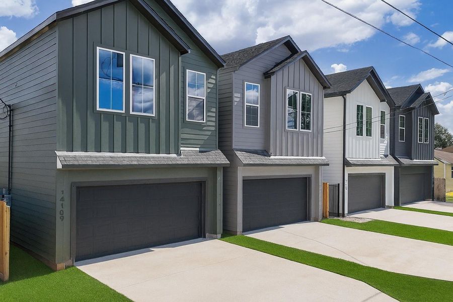Front exterior of a new home in , Houston, TX, highlighting curb appeal (Image 1). Front exterior of a new home in , Houston, TX, highlighting curb appeal (Image 1).
