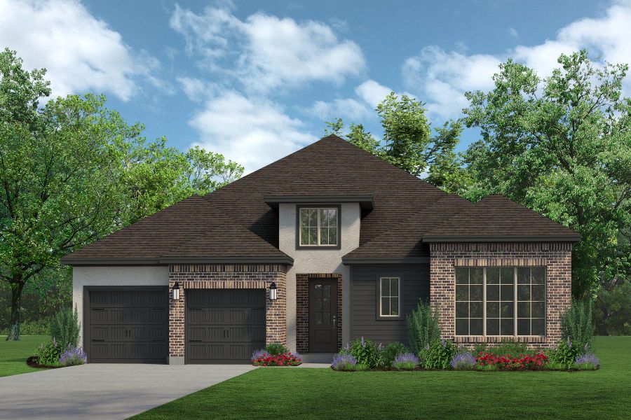 Representative exterior photo of a completed home built from the Brazos by Sandlin Homes in Green Meadows, Celina, TX (Image 4). Representative exterior photo of a completed home built from the Brazos by Sandlin Homes in Green Meadows, Celina, TX (Image 4).