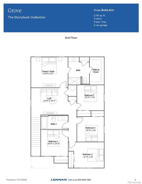2D floor plan layout of this home in Muegge Farms, Bennett, CO (Image 3). 2D floor plan layout of this home in Muegge Farms, Bennett, CO (Image 3).