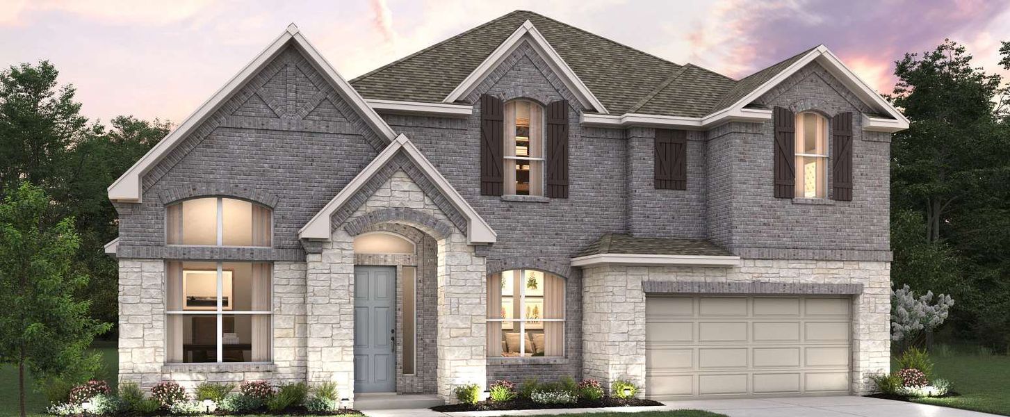 Representative exterior photo of a completed home built from the Barnett by Ashton Woods in Sunday Creek at Kinder Ranch, San Antonio, TX (Image 20).