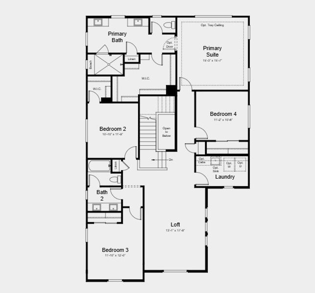2D floor plan layout for the Marigold by Taylor Morrison in Verdin Discovery Collection, Phoenix, AZ (Image 3). 2D floor plan layout for the Marigold by Taylor Morrison in Verdin Discovery Collection, Phoenix, AZ (Image 3).