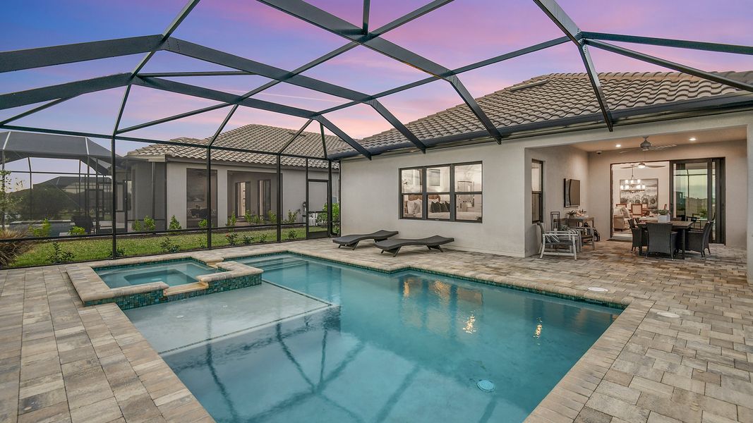 Representative furnished interior of a home built from the Bergamo by Taylor Morrison in Esplanade at Tradition, Port St. Lucie (Image 15).