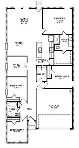 2D floor plan layout of this home in The Grand Prairie, Hockley, TX (Image 5). 2D floor plan layout of this home in The Grand Prairie, Hockley, TX (Image 5).