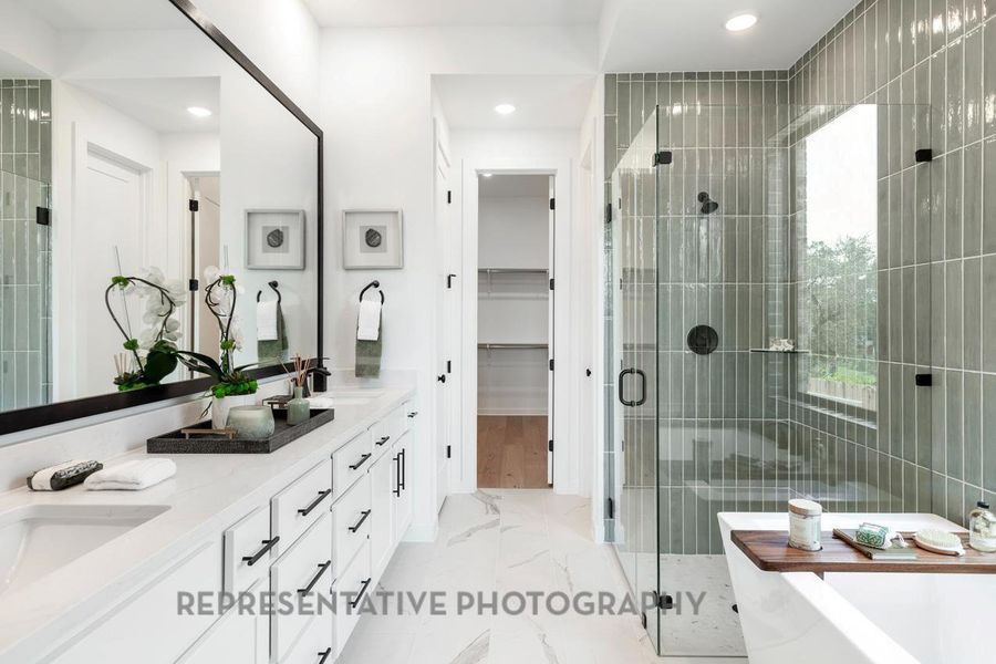 Furnished interior view inside a new home in Wolf Ranch, Georgetown (Image 21).