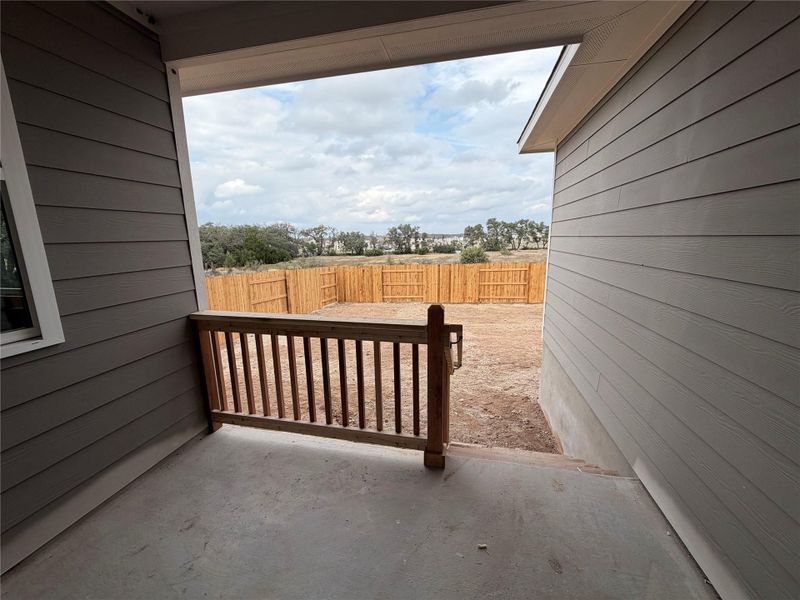 Exterior details and patio area of a home in Cannon Ranch 45s, Dripping Springs (Image 2). Exterior details and patio area of a home in Cannon Ranch 45s, Dripping Springs (Image 2).