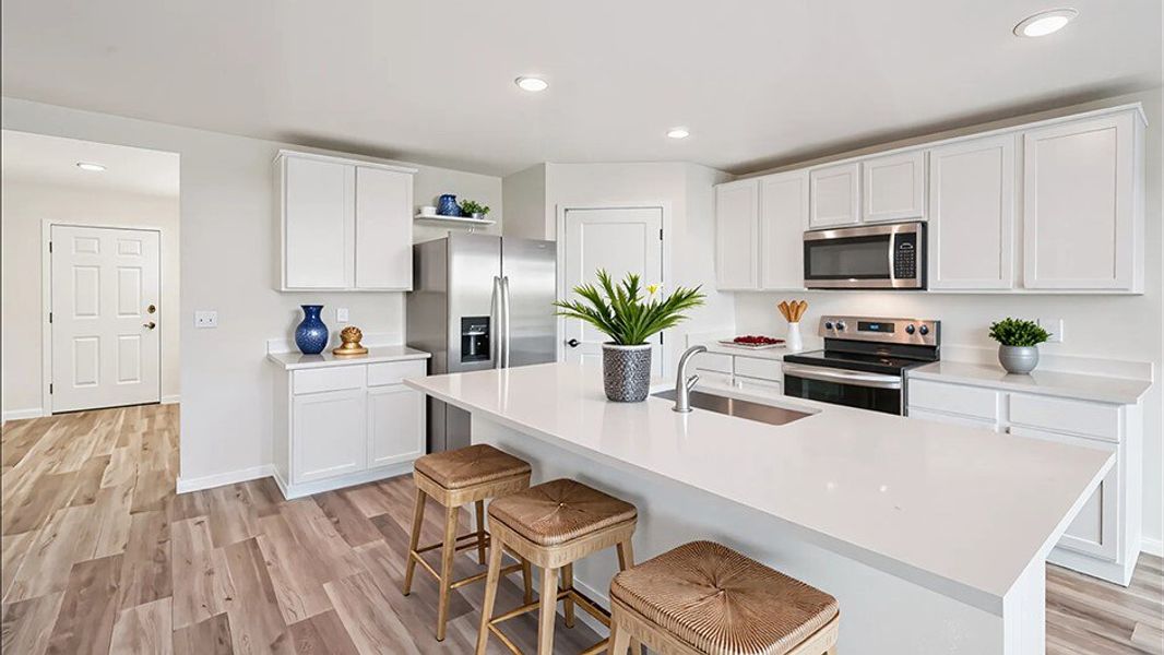 Representative furnished interior of a home built from the Hayden by D.R. Horton in Sandal Key, Weeki Wachee (Image 5).
