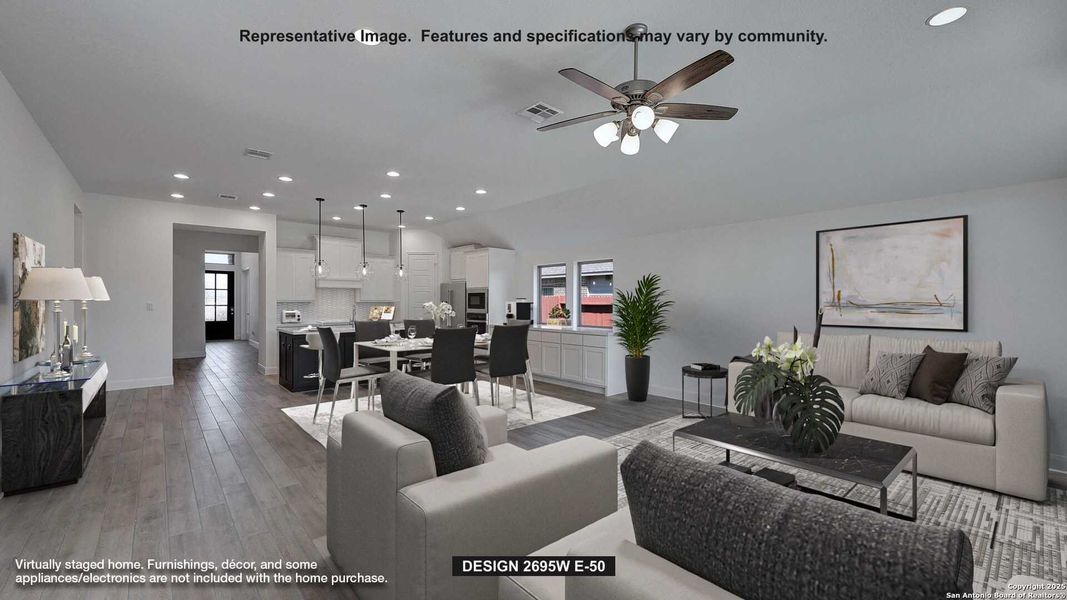 Furnished interior view inside a new home in Homestead 65', Schertz (Image 6). Furnished interior view inside a new home in Homestead 65', Schertz (Image 6).