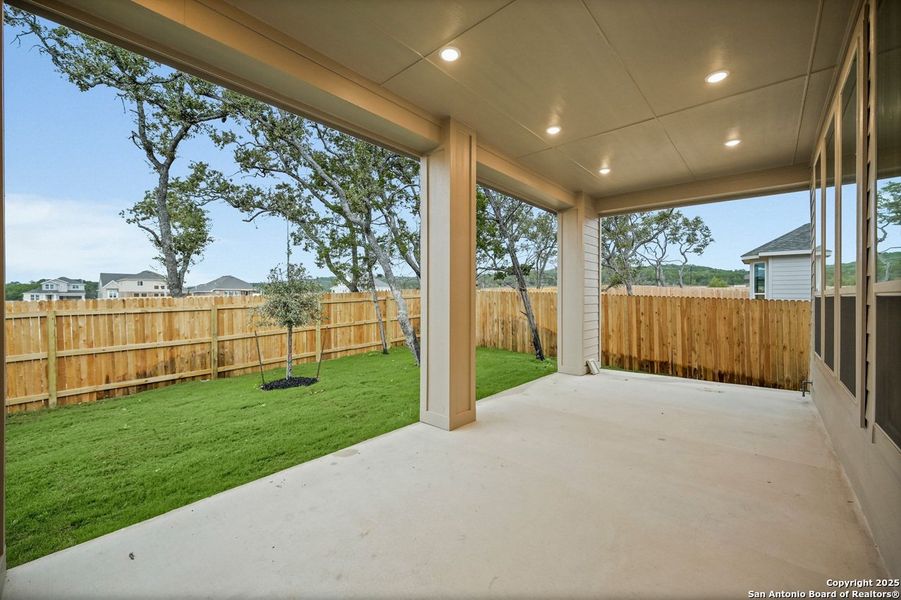 Exterior details and patio area of a home in Davis Ranch: 60ft. lots, San Antonio (Image 2).