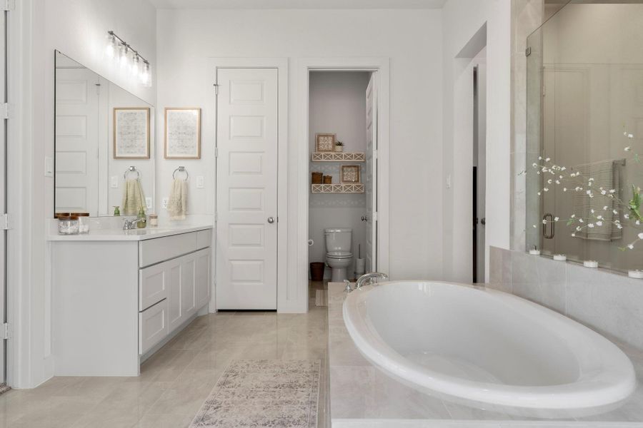 Furnished interior view inside a new home in The Colony, Bastrop (Image 9).