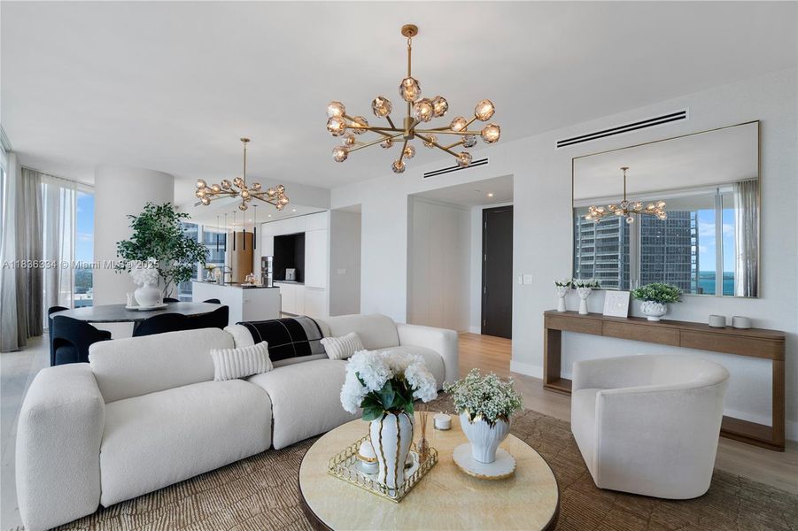 Furnished interior view inside a new home in Aston Martin Residences, Miami (Image 6).