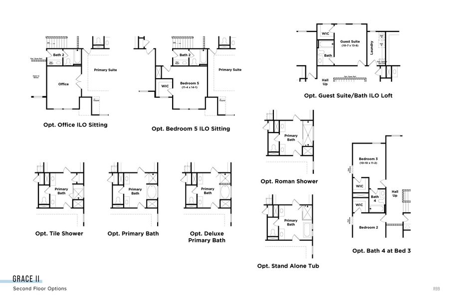 2D floor plan layout for the Grace II by DRB Homes in Northridge Park, Murfreesboro, TN (Image 7).