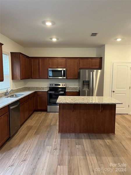 Kitchen with stain Cabinets