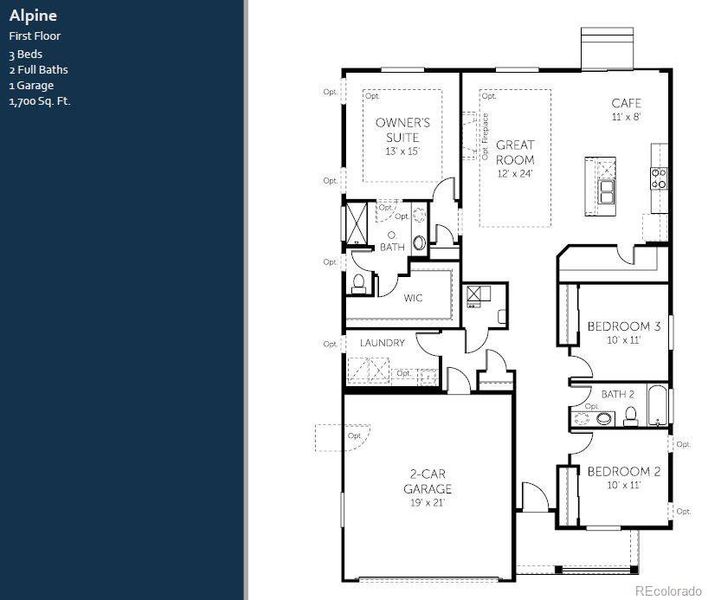 2D floor plan layout of this home in Wolf Creek Run, Strasburg, CO (Image 4).