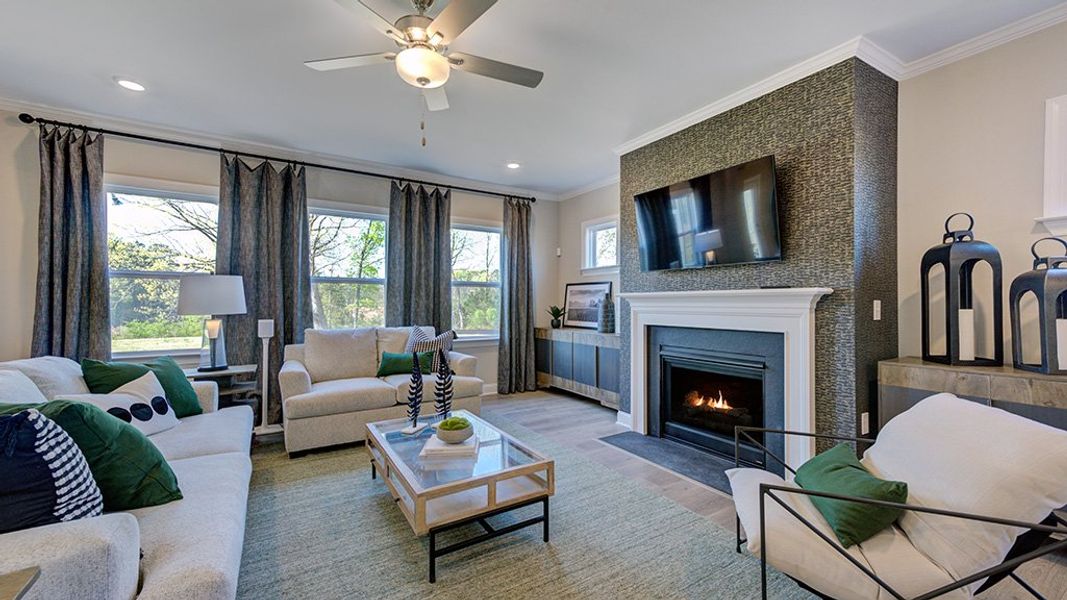 Furnished interior view inside a new home in Bridgeberry, Holly Springs (Image 3).