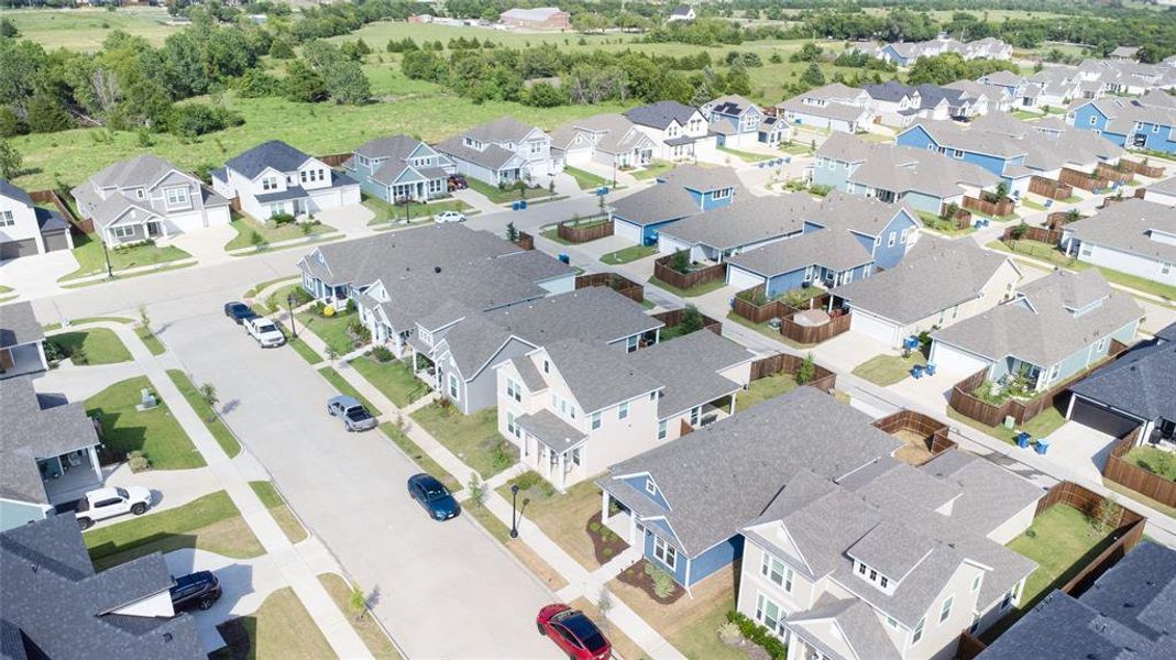 Aerial view of residential area