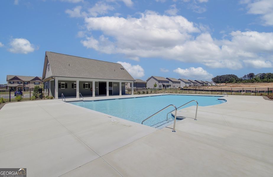 Front exterior of a new home in Enclave at Logan Point, Loganville, GA, highlighting curb appeal (Image 19).