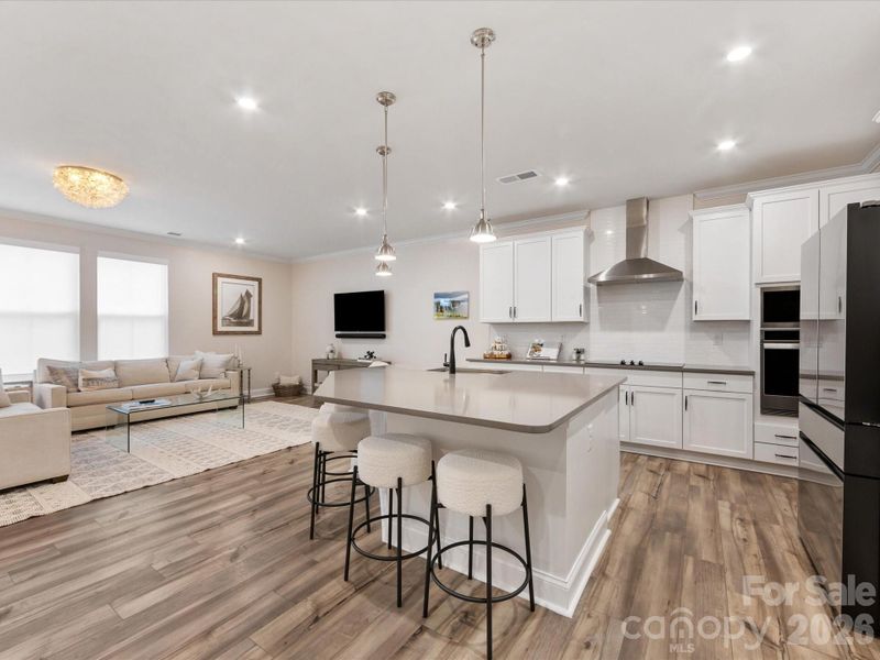 Gorgeous modern kitchen with a large island.