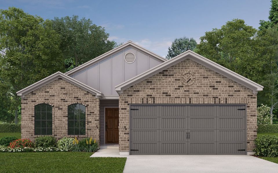 Representative exterior photo of a completed home built from the Duval by Kendall Homes in Russell Ranch, Bay City, TX (Image 6). Representative exterior photo of a completed home built from the Duval by Kendall Homes in Russell Ranch, Bay City, TX (Image 6).