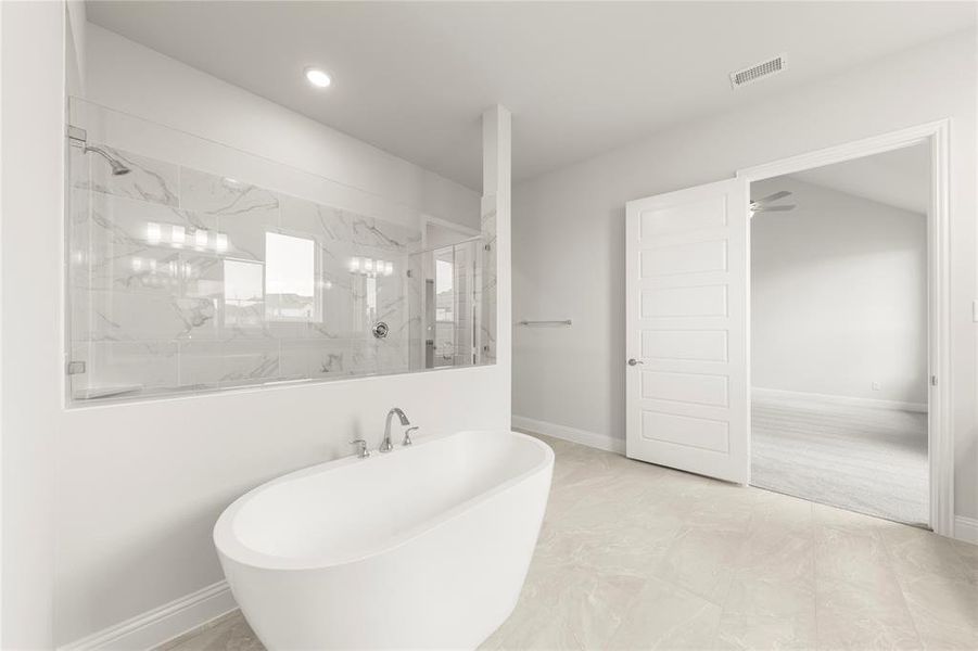 Furnished interior view inside a new home in Painted Tree Showcase, McKinney (Image 6).