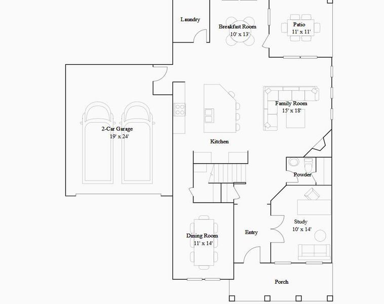 2D floor plan layout of this home in , Summerville, SC (Image 2).