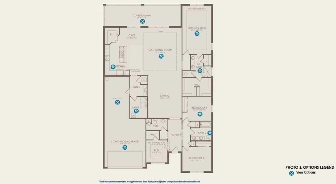 2D floor plan layout for the Easley by DiVosta in Emerson Oaks, Vero Beach, FL (Image 5).