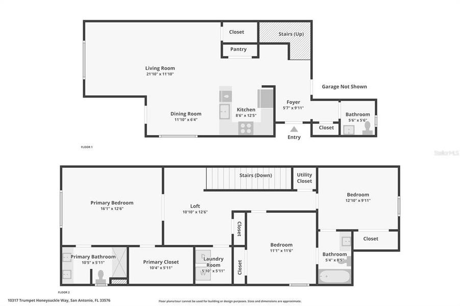 2D floor plan layout of this home in , San Antonio, FL (Image 5).