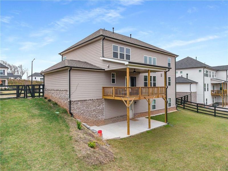 Exterior details and patio area of a home in Carmichael Farms, Canton (Image 26).