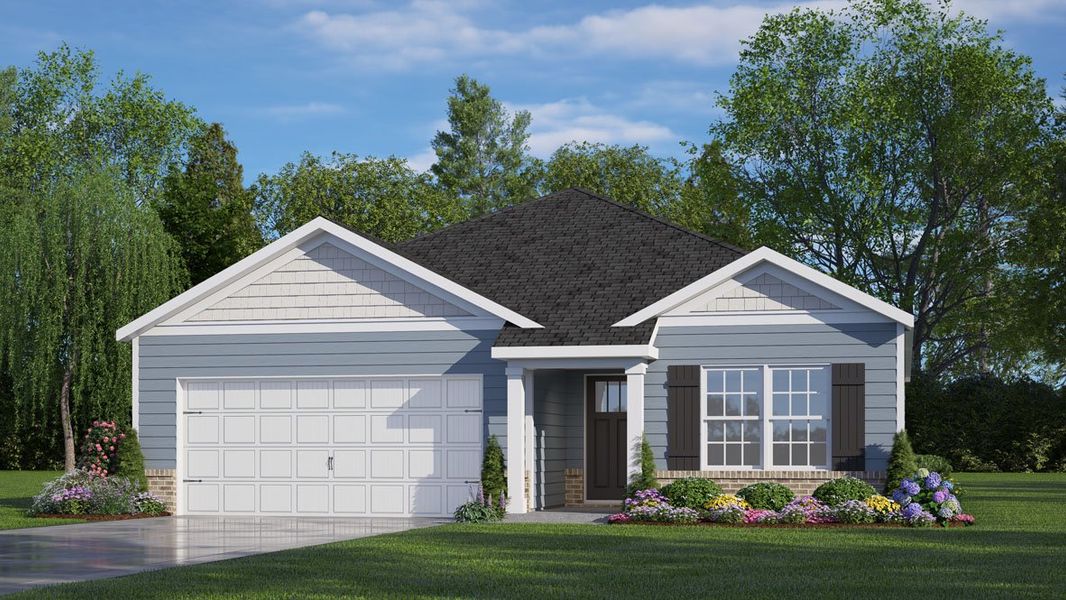 Representative exterior photo of a completed home built from the Aria by D.R. Horton in Saddlebrook, Rocky Mount, NC (Image 13).