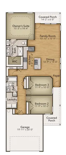 2D floor plan layout for the The Sunflower by Chesapeake Homes in Traditions at Carolina Forest, Myrtle Beach, SC (Image 5). 2D floor plan layout for the The Sunflower by Chesapeake Homes in Traditions at Carolina Forest, Myrtle Beach, SC (Image 5).