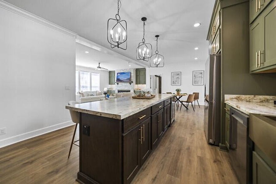 Furnished interior view inside a new home in , Cross (Image 13).