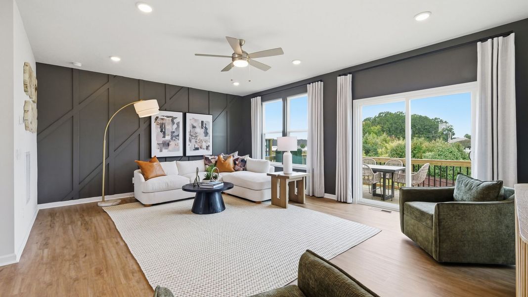 Furnished interior view inside a new home in Fallbrook Townhomes, Indian Trail (Image 7). Furnished interior view inside a new home in Fallbrook Townhomes, Indian Trail (Image 7).