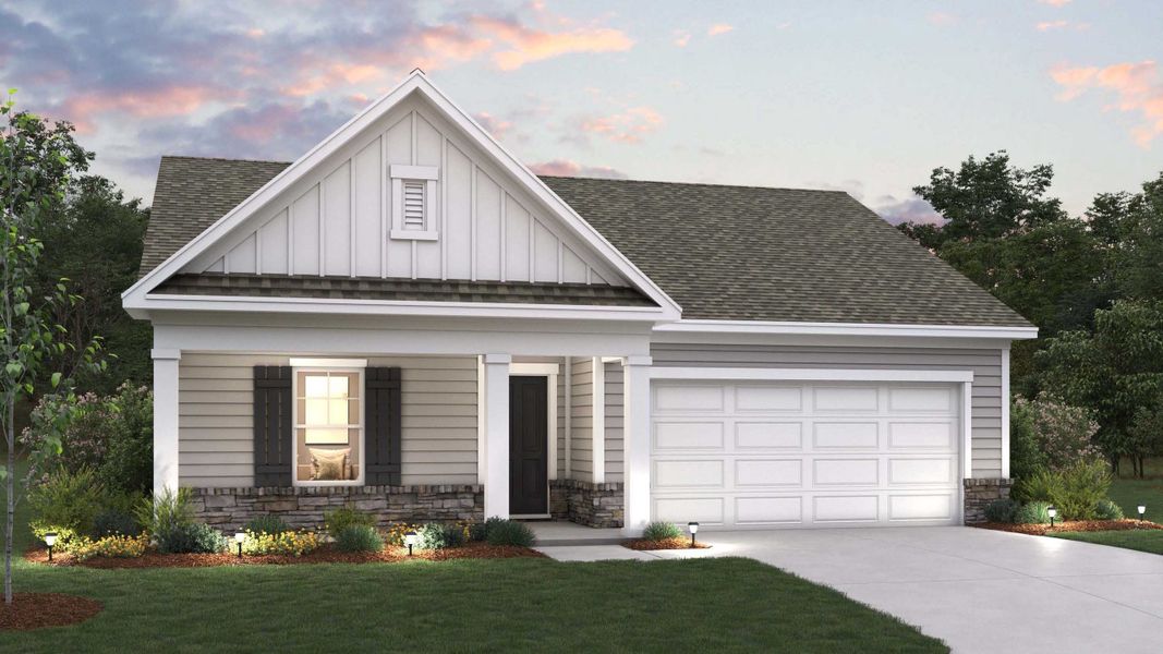 Representative exterior photo of a completed home built from the Cali by D.R. Horton in Rolling Hills, Candler, NC (Image 1). Representative exterior photo of a completed home built from the Cali by D.R. Horton in Rolling Hills, Candler, NC (Image 1).