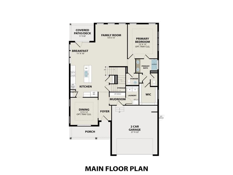 2D floor plan layout for the The Ash M by Davidson Homes LLC in Heartland, Heartland, TX (Image 3).