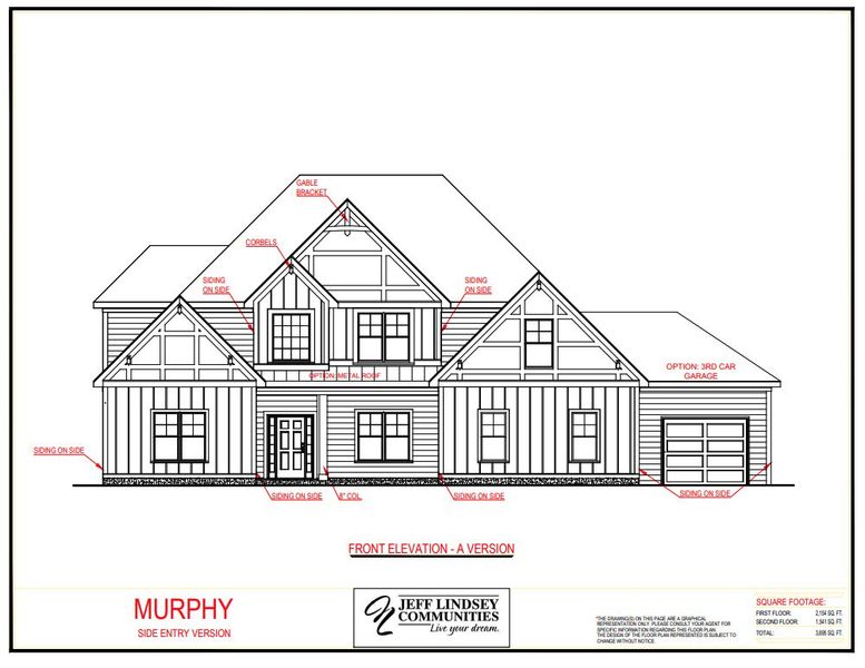 Representative rendering of the exterior for the Murphy A by Jeff Lindsey Communities (Image 1). Representative rendering of the exterior for the Murphy A by Jeff Lindsey Communities (Image 1).