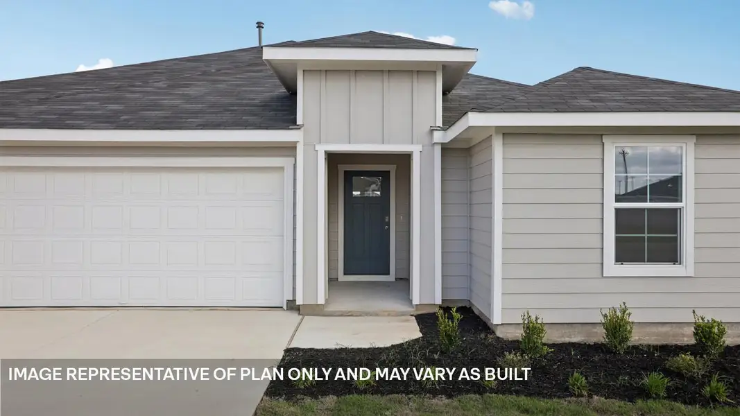 Exterior details and patio area of a home in Prairie Lakes, Buda (Image 3).