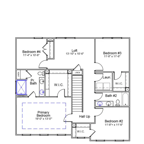2D floor plan layout of this home in Grand Park, Leland, NC (Image 3).