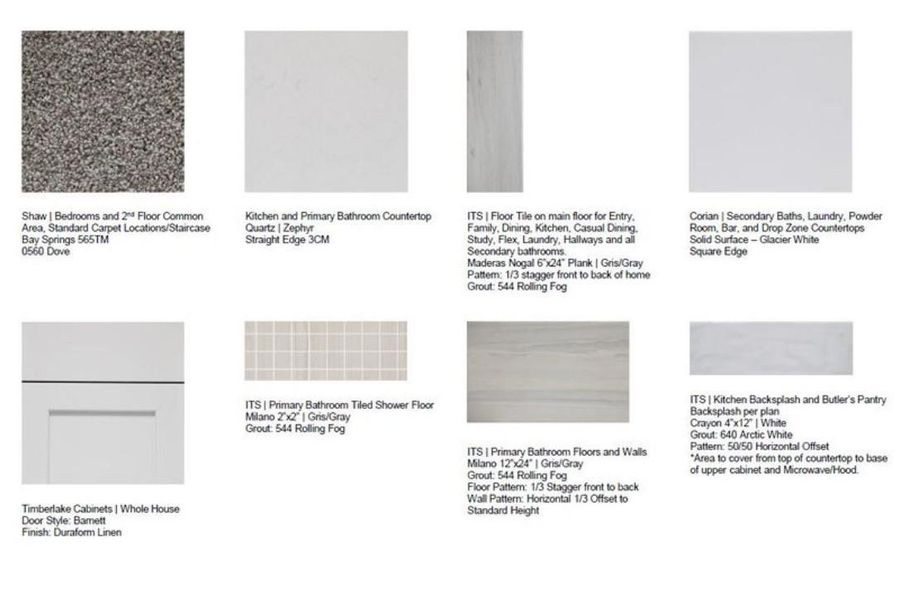 Design Selections. Home is under construction, selections subject to change.