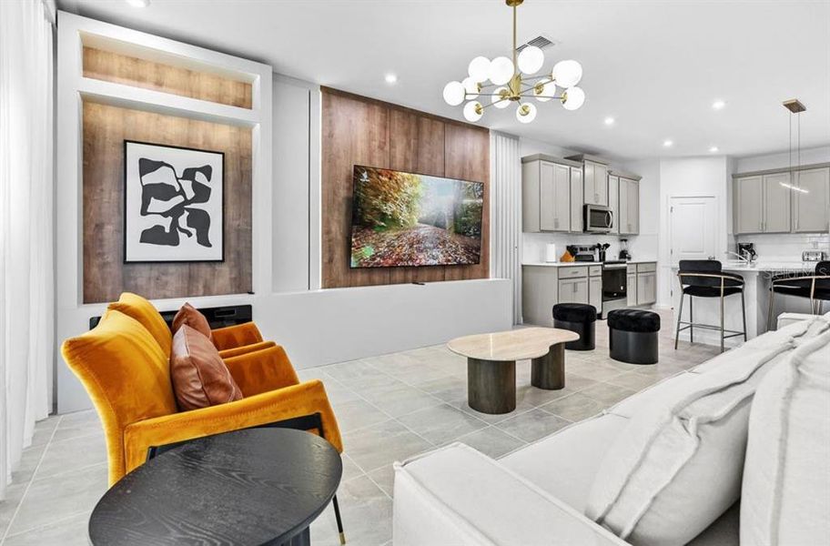 Furnished interior view inside a new home in Solara Resort, Kissimmee (Image 16). Furnished interior view inside a new home in Solara Resort, Kissimmee (Image 16).