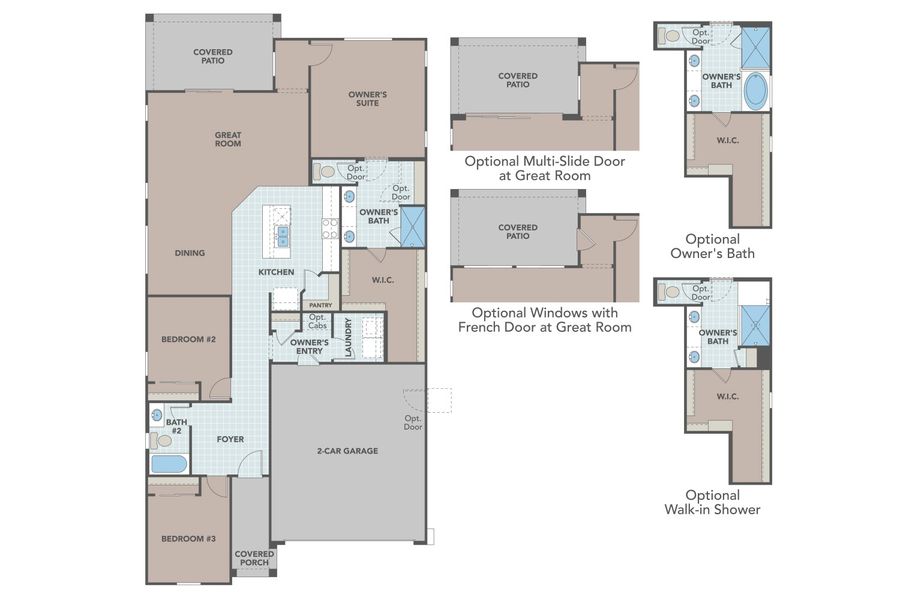 2D floor plan layout for the Bluebell - Castillo by Brightland Homes in Castillo at Anderson Parc, Buckeye, AZ (Image 3).