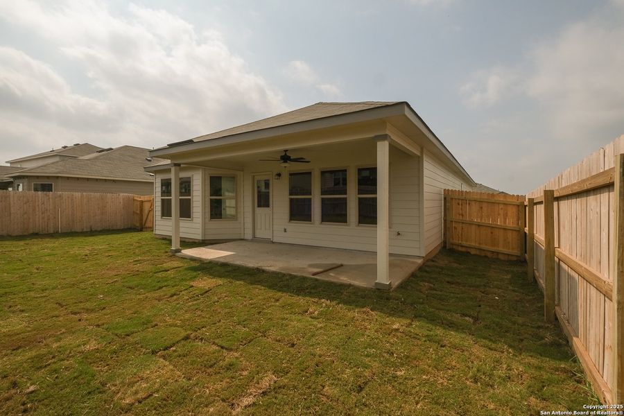 Front exterior of a new home in Greenspoint Heights, Seguin, TX, highlighting curb appeal (Image 20).