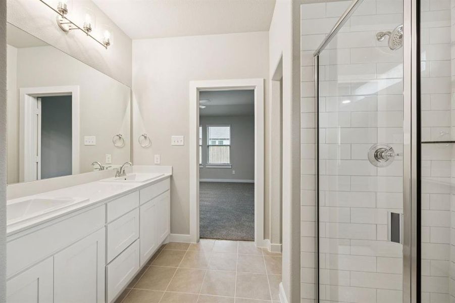Primary Bathroom in the Oscar home plan by Trophy Signature Homes – REPRESENTATIVE PHOTO Primary Bathroom in the Oscar home plan by Trophy Signature Homes – REPRESENTATIVE PHOTO